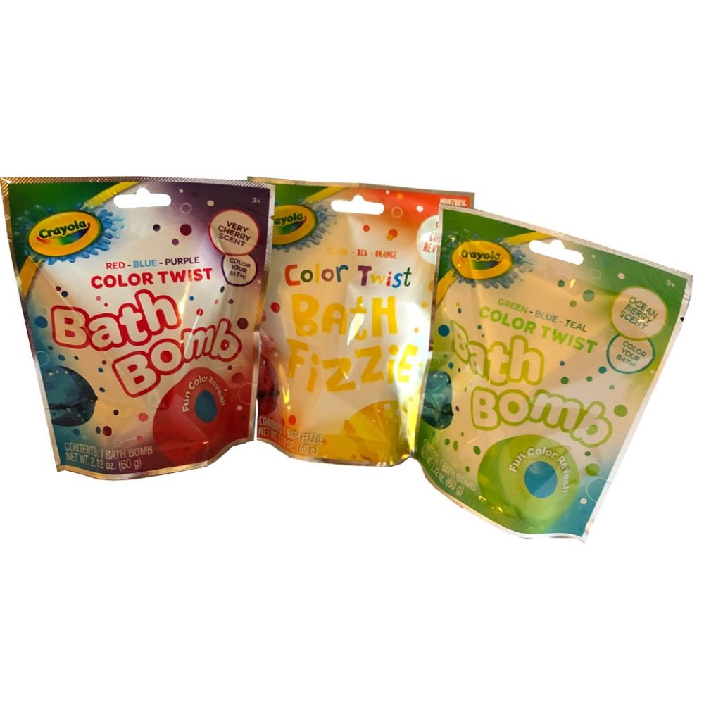 Crayola Scented Color Twist Bath Bomb Set of 3 Kids